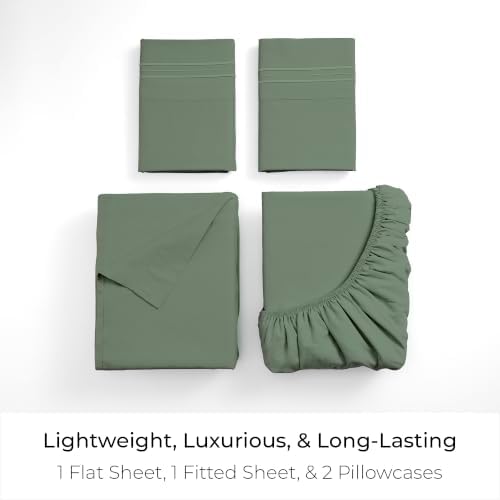 Mellanni Iconic 4-Piece, Ultra Soft Sheet Set (Queen, Sage)