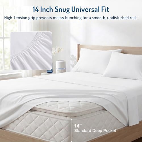 Coolmax® Cooling Sheets for Hot Sleepers, King Size, White