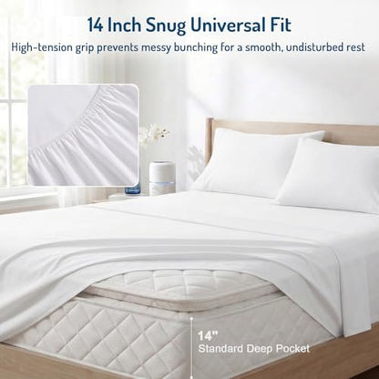 Coolmax® Cooling Sheets for Hot Sleepers, King Size, White