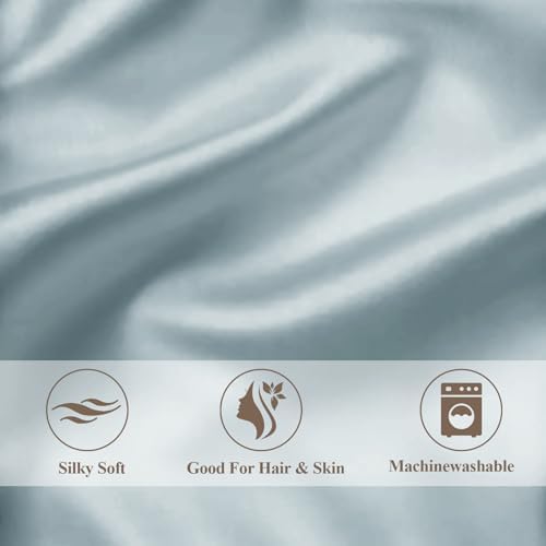 Vielit Satin Body Pillow Pillowcase 1pc,Silky Body Pillow Cover Similar to Silk Pillow Cases Soft Body Pillow Case 20x54 & Envelope Closure,Gift for Women Men Sage Green & 1 Satin Scunchie