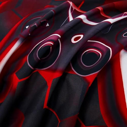 URBONUR Black and Red Gaming Comforter Set Full Size for Boys 6 Pieces