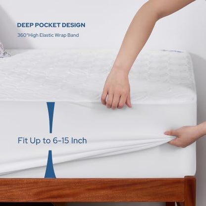 BEDLORE Waterproof Mattress Protector, Twin XL Size Mattress Pad