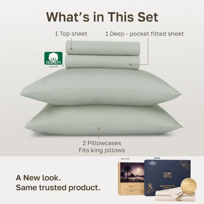 California Design Den 100% Egyptian Cotton California King Sheet Set