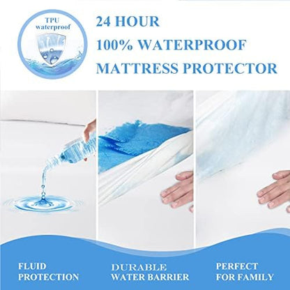 Softhour Queen Mattress Protector Waterproof, 16 Inch Deep Pocket Fitted