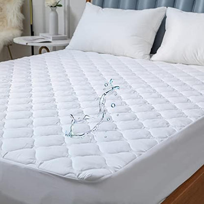 Kingnex Quilted Waterproof Twin XL Mattress Protector Pad for College Bed