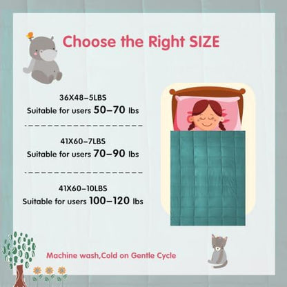 yescool Weighted Throw Blanket 3lbs, 36" x 48", Teal