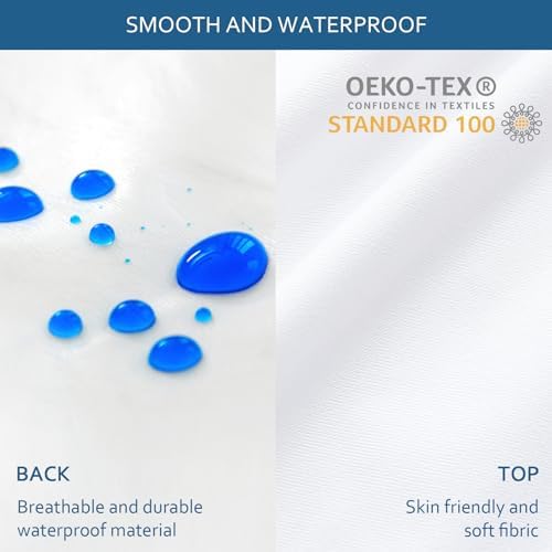 Split Head King Size Mattress Protector Waterproof,34" Top Split from Head