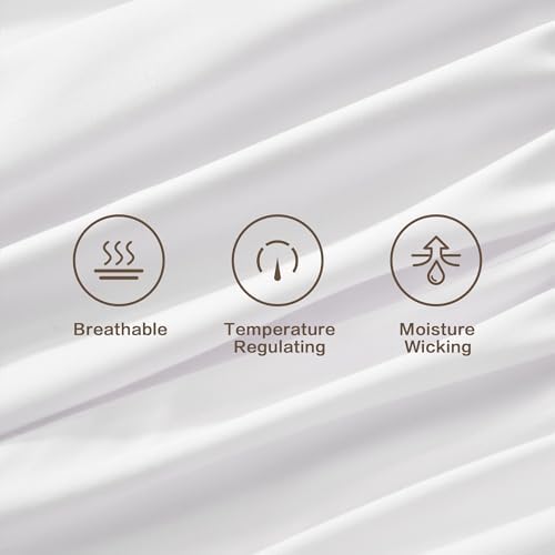 Andency White King Sheets Set 100% Viscose Derived from Bamboo