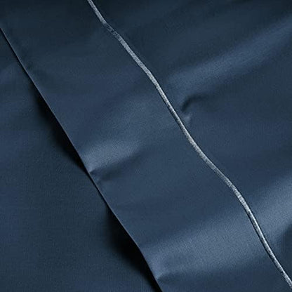 LANE LINEN 100% Egyptian Cotton Bed Sheets - 3-Piece Twin XL Set Long Staple Bedding Sateen Weave Luxury Hotel Fits Upto 16" Mattress Midnight Indigo