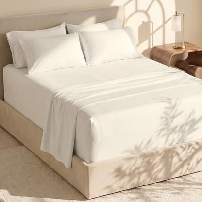 Hearth & Harbor Extra Deep Pocket Queen Sheets Sets - Fits Mattress 18-24 Inches Deep - Extra Deep Pocket Sheets - 6 Piece Queen Size