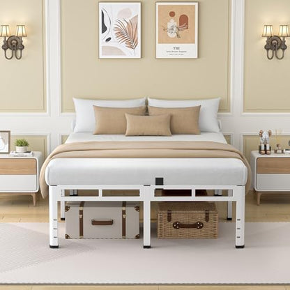 NKZ Metal Platform Bed Frame Queen Size, 22 Inch Dual-Layer Heavy Duty Base
