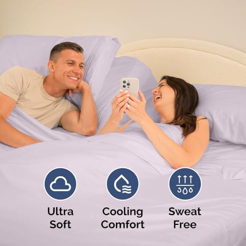 Flex Top Split Head King 4 Piece Sheet Set - Ultra-Soft - Light Lavender