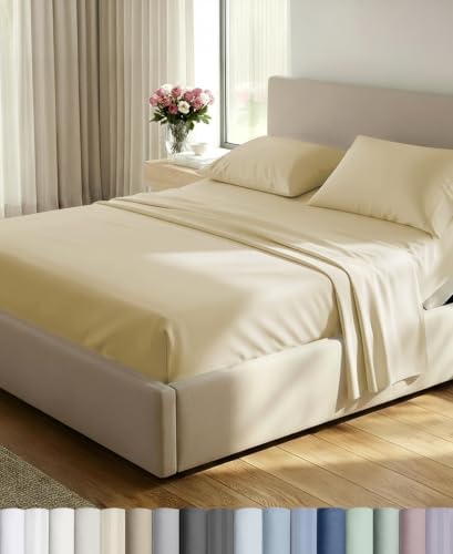 California Design Den 100% Cotton Sateen Split King Bed Sheet Set, 5 Pcs