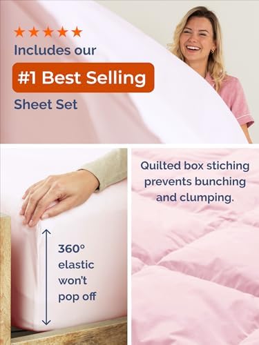 Twin Comforter Set - Lavender Pink All Season Bedding - 2 Piece Bed Set