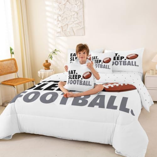 Erosebridal Football Comforter Set with Sheets 7 Piece Twin