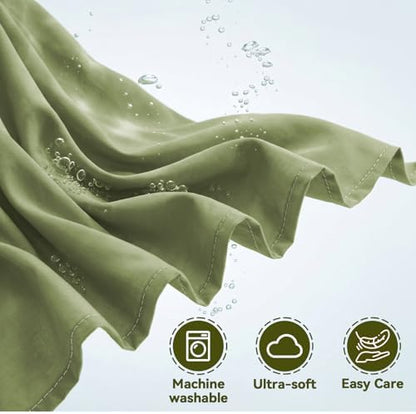 RIMELA Bed Skirt with Split Corners, Queen, 15 Inch Drop, Sage Green
