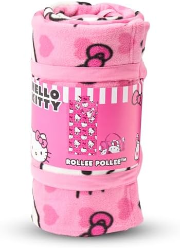 ROLLEE POLLEE Nap Sac Roll Up Napping Blanket with Attached Pillow for Preschool/Daycare, Super Soft with Elastic Straps, Fits Most Mats and Cots