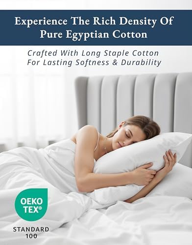 LANE LINEN Twin Bed Sheets 100% Egyptian Cotton Sateen - White Swiss Dot
