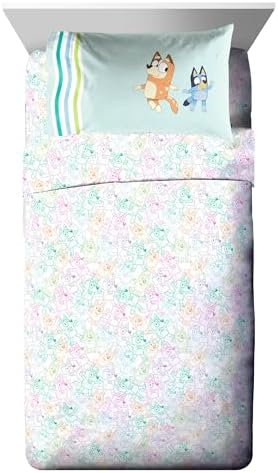 Bluey Bingo Twin Comforter Set 5 Piece Soft Kids Cartoon Bedding, Blue