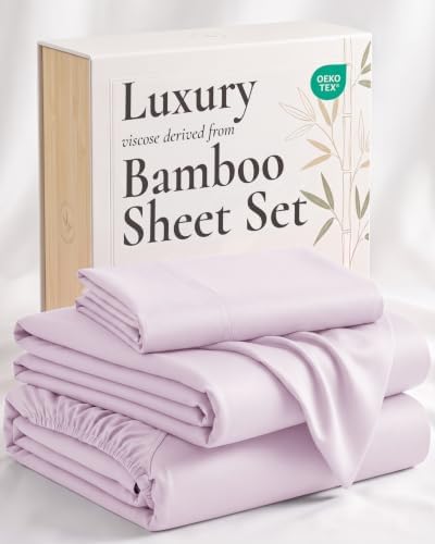Hotel Sheets Direct 100% Viscose Derived from Bamboo Sheets Set Twin - Cooling Bed Sheets with 1 Pillowcase- Breathable, Moisture Wicking & Silky Soft Sheets Set- Light Pink
