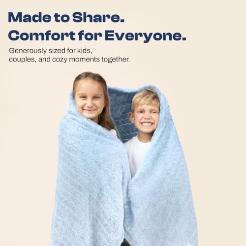 EverSnug Travel Blanket & Pillow 68x42 - Premium Ultra-Soft Microfleece 2 in 1 Compact & Packable Flight Blanket with Soft Bag Pillowcase, Hand Luggage Sleeve and Backpack Clip (Ice Blue)
