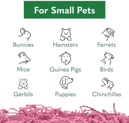 ECO BEDDING 99% Dust Free Paper Bedding for Small Pets and Birds, Pink, 30 L
