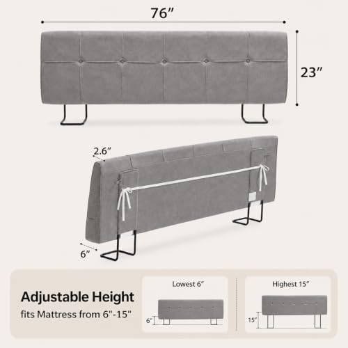 King Headboard with Adjustable Height