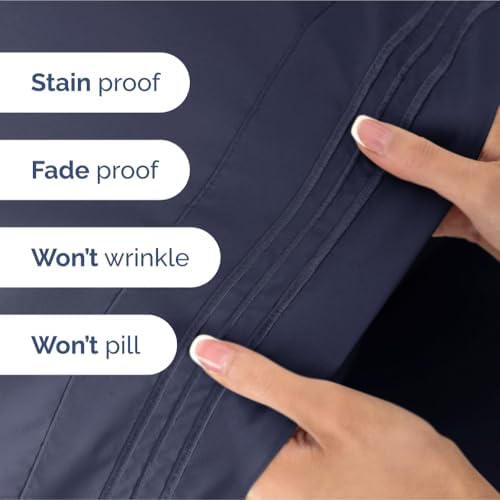 Full Size 4 Piece Sheet Set - Ultra Soft & Cooling Sheets - Deep Slate Blue
