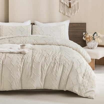 Andency King Size Comforter Set Beige, 3 Pieces Bedding