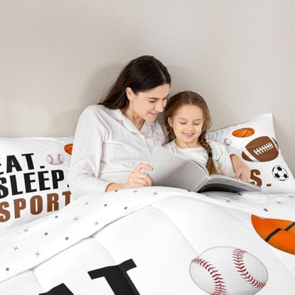 Feelyou Sports Comforter Set Queen Size for Kids Boys Girls