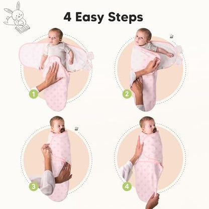KeaBabies 3-Pack Organic Baby Swaddles for Newborns, Infant, Blossom, 3-6M