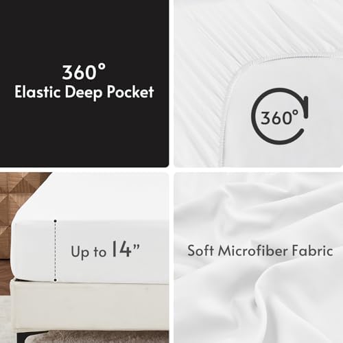 MUXHOMO 7 Pieces Oversized Queen Comforter Set, Reversible Bed in a Bag Oversized Queen Size, All Season Bedding Set with Comforter, Flat Sheet, Fitted Sheet, Pillowcases & Shams, Black & White