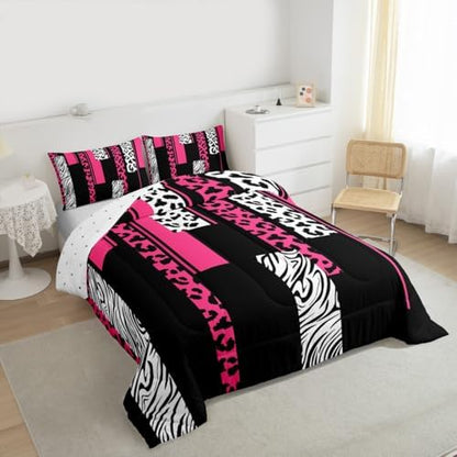 Feelyou Animal Print Leopard Zebra Comforter Set Queen Size Kids Boys