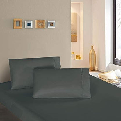 Mueller Luxury 6 PC Full Size Bed Sheets, Super Soft 1800, Deep Pocket up to 16" Full Size Sheets, Transfers Heat, Breathes Better, Hypoallergenic, Wrinkle-Resistant, Oeko-TEX, Dark Grey