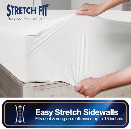 All-in-One Mattress Protector, Zippered Encasement, Water & Stain Resistant, Triple Seal Protection, RV Short Twin, White