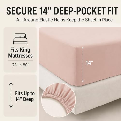 CozyLux Oversized King Comforter Set Blush Pink - 7 Pieces Bed in a Bag
