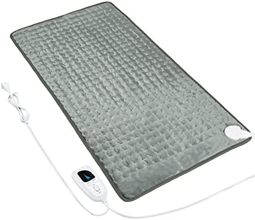 Heating Pad Electric Heat Pad, Hot Heated Pad,Multiple Temp and Timer Settings,Suitable for Shoulders, Neck, arms, Abdomen, Back, Legs, etc. (Gray Green, 40"X20")