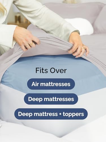 CGK Linens Extra Deep King Fitted Sheet - Fitted Sheet Only - Light Grey
