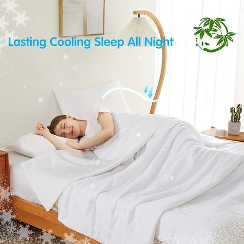 Zaizaihome Bamboo Viscose Comforter Set Twin Size 2 Pieces - White