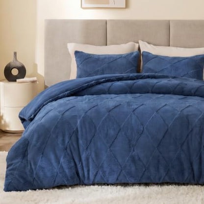EXQ Home Tufted Diamond Comforter Set Twin, 2 Pieces Bed Set,Dark Blue