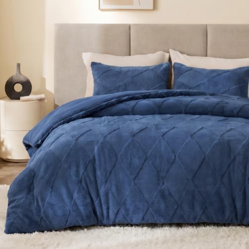 EXQ Home Tufted Diamond Comforter Set Full, 3 Pieces Bed Set,Dark Blue