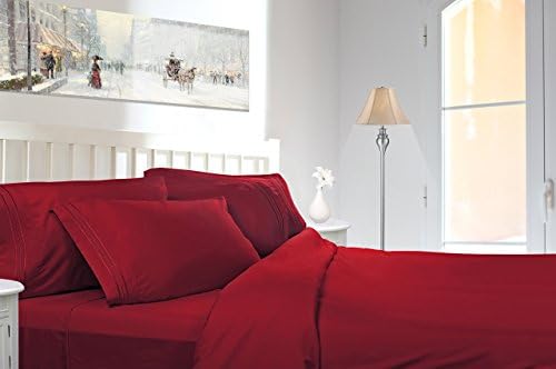 Clara Clark Queen Sheets, 6 Piece Set - Hotel Luxury Sheets for Queen Size Bed, Super Soft Bedding Set, Burgundy Red