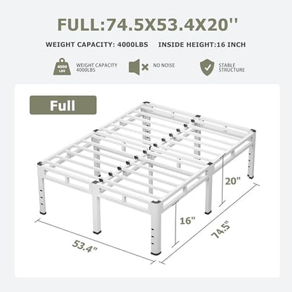 NKZ 2-in-1 Full Size Metal Platform Bed Frame, 20 Inch Heavy Duty Bed Base