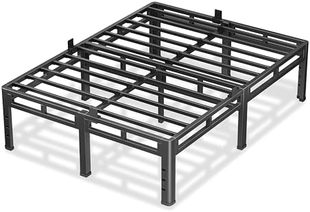 NKZ Metal Platform Bed Frame California King Size, 18 Inch Dual-Layer Base