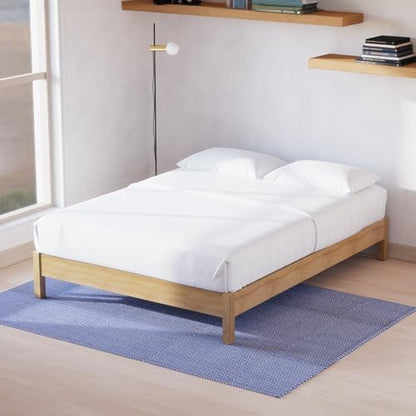 LIFEMENT Full Bed Frame Signature Wood Platform, Noise Free, Under Bed Storage, No Box Spring Needed, Easy Assembly, Natural