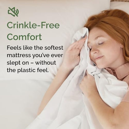 Waterproof Cooling Mattress Protector - Mattress Cover Cal King Size - Viscose Made From Bamboo - Soft, Breathable, Noiseless & Washable - Fitted Sheet Style & All Round Protection - (72" x 84") White