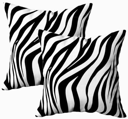 TOMWISH Black and White Zebra Print Throw Pillow Covers 26x26 in Sets of 2