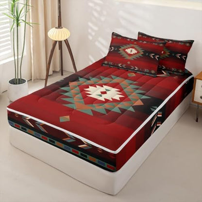Feelyou Southwest Tribal Comforter Set Full Size Boys Girls Bedding