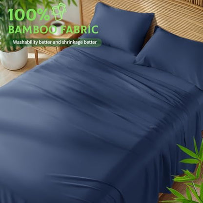 SONORO KATE 100% Viscose Derived from Bamboo_Sheets, Extra Deep Pocket,4PC