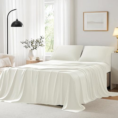 ACCURATEX Cooling Sheets for Hot Sleepers, Twin XL Size, Ivory